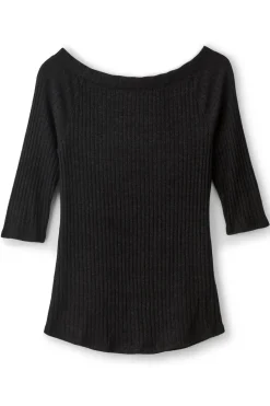 New Soft Surroundings Veda Rib Top WashedBlack
