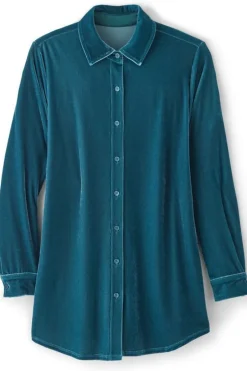 Hot Soft Surroundings Velvet Boyfriend Tunic Shirt