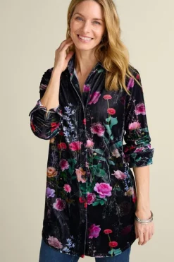 Hot Soft Surroundings Velvet Boyfriend Tunic Shirt