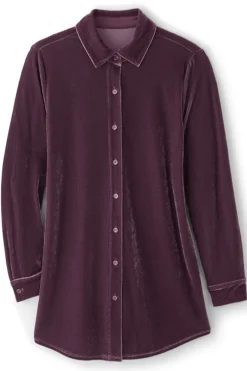 Hot Soft Surroundings Velvet Boyfriend Tunic Shirt