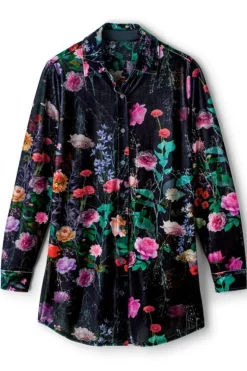 Hot Soft Surroundings Velvet Boyfriend Tunic Shirt