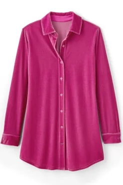 Hot Soft Surroundings Velvet Boyfriend Tunic Shirt