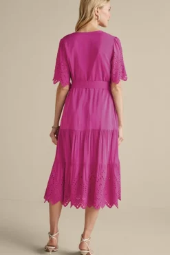 Discount Soft Surroundings Verena Eyelet Midi Dress DeepOrchid
