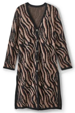 New Soft Surroundings Veronica Jacquard Cardigan NeutralAnimal