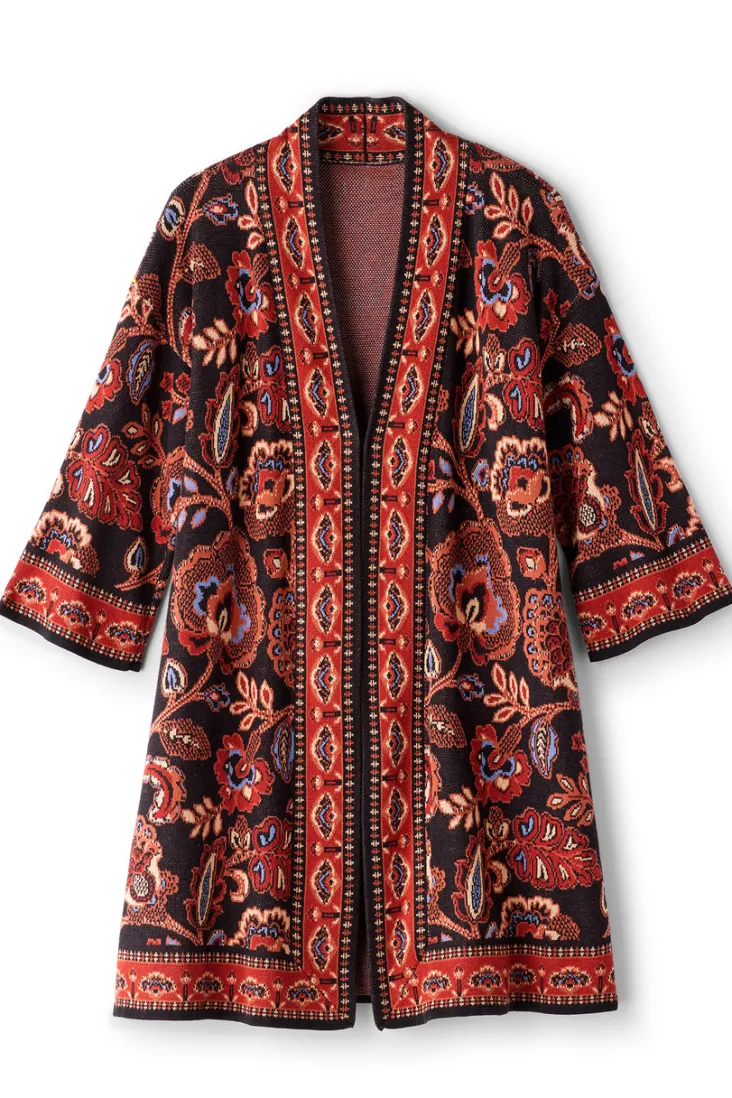 Outlet Soft Surroundings Vitrine Jacquard Cardigan FallGarden