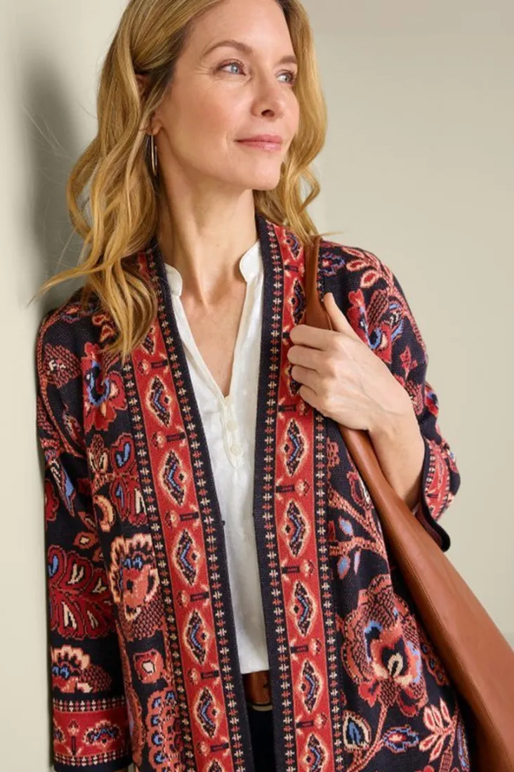 Outlet Soft Surroundings Vitrine Jacquard Cardigan FallGarden