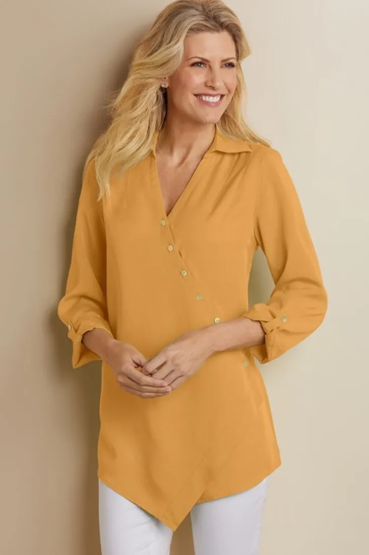 Sale Soft Surroundings Washed Tencel™ Tunic LightWashDenim