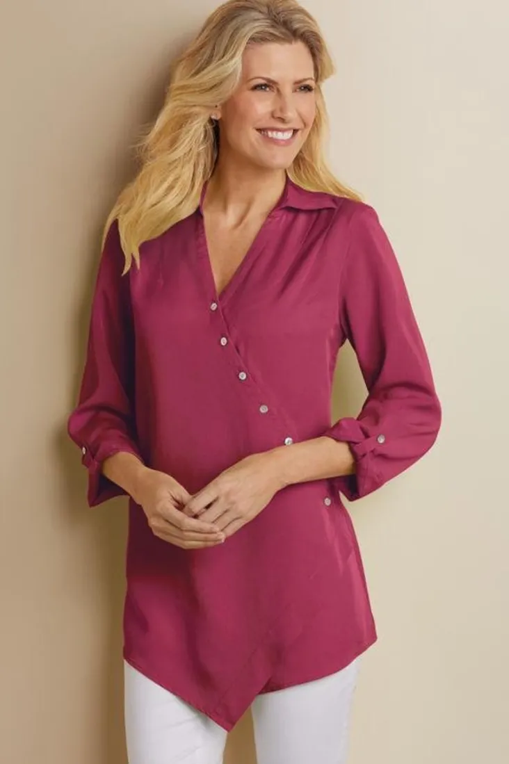 Sale Soft Surroundings Washed Tencel™ Tunic LightWashDenim