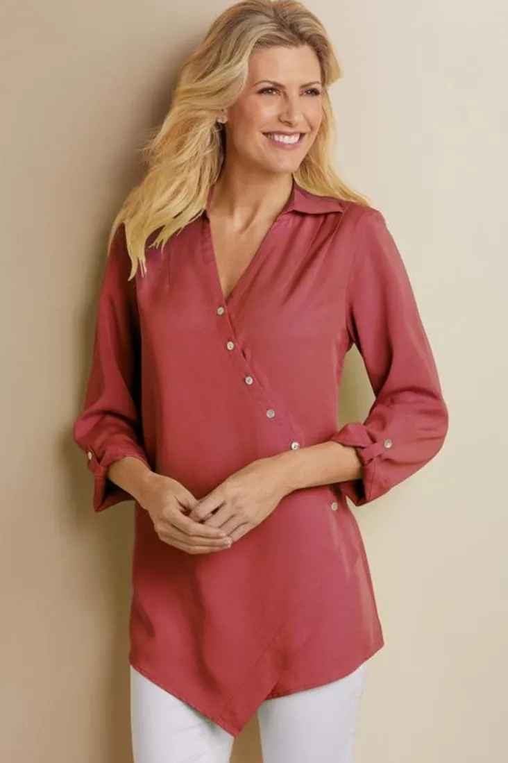 Sale Soft Surroundings Washed Tencel™ Tunic LightWashDenim