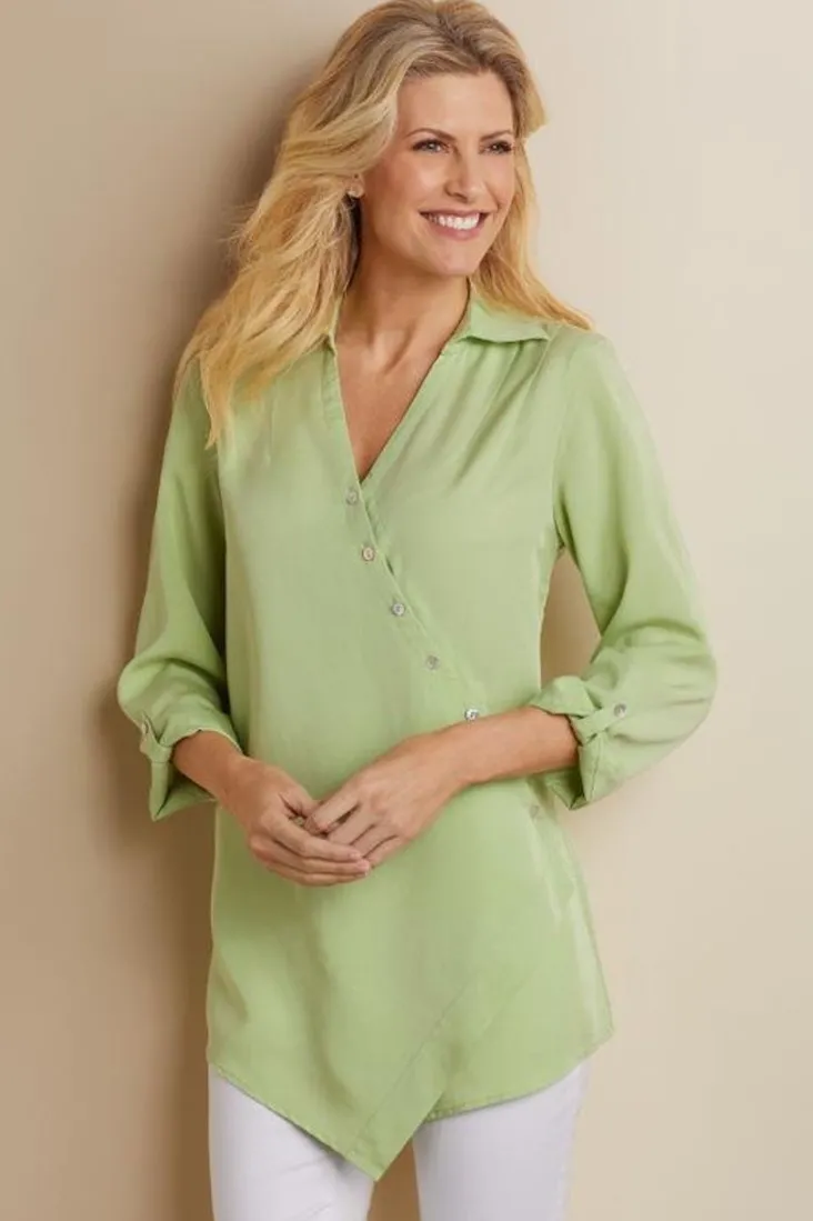 Sale Soft Surroundings Washed Tencel™ Tunic LightWashDenim