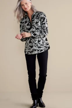New Soft Surroundings Winona Pullover NeutralScroll