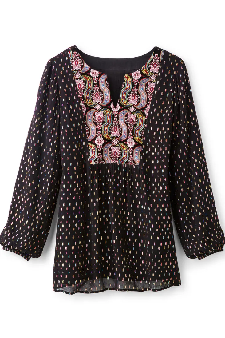 Discount Soft Surroundings Wynn Shimmer Tunic Black