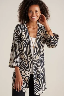 Outlet Soft Surroundings Zella Topper BrownZebra