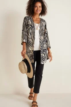 Outlet Soft Surroundings Zella Topper BrownZebra