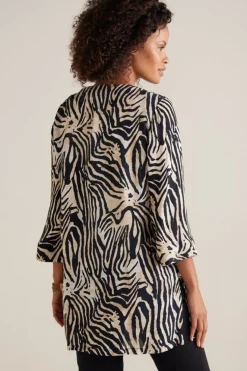 Outlet Soft Surroundings Zella Topper BrownZebra