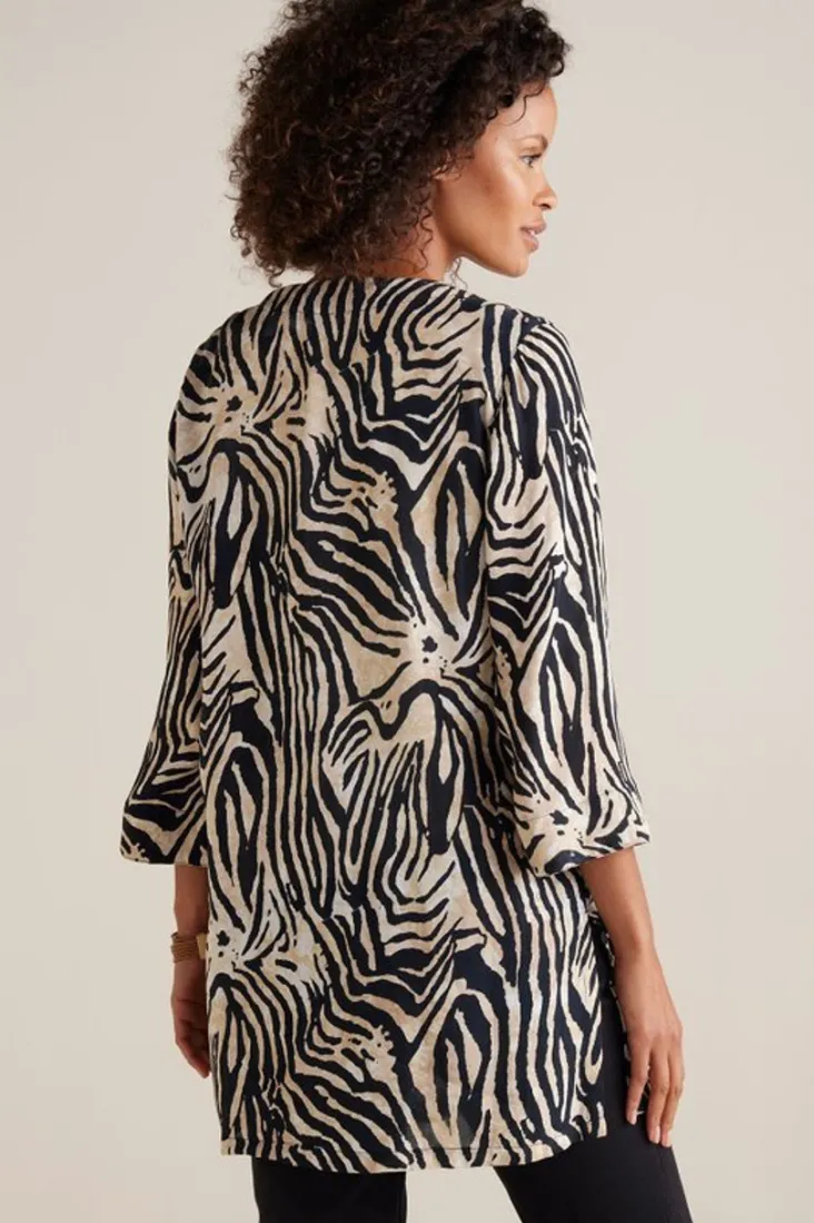 Outlet Soft Surroundings Zella Topper BrownZebra