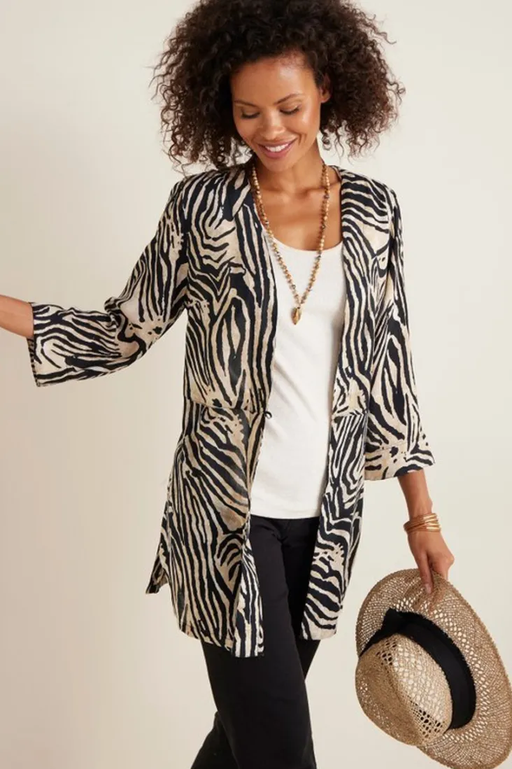 Outlet Soft Surroundings Zella Topper BrownZebra