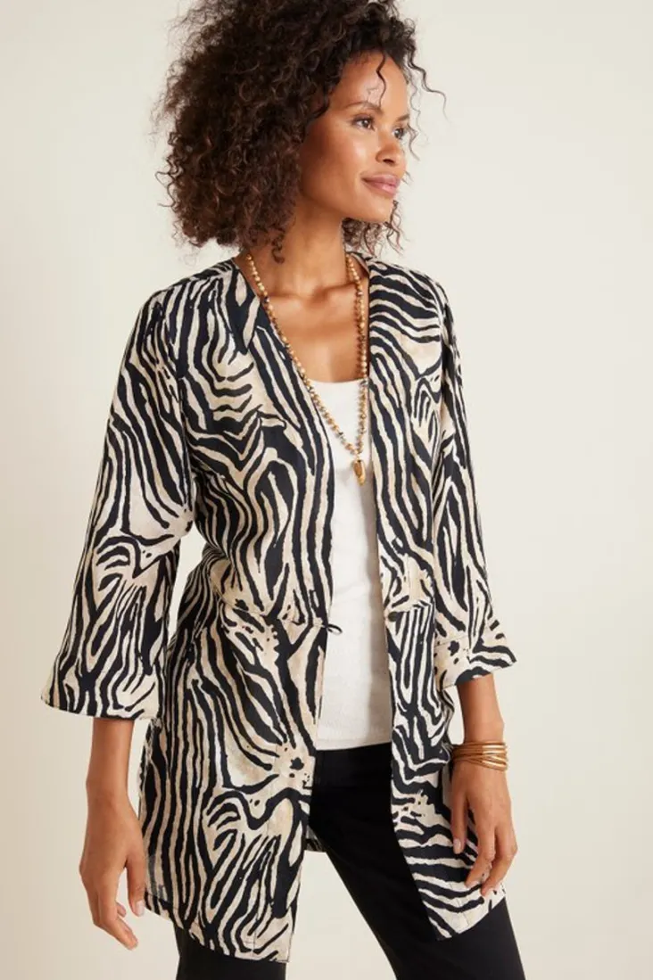 Outlet Soft Surroundings Zella Topper BrownZebra